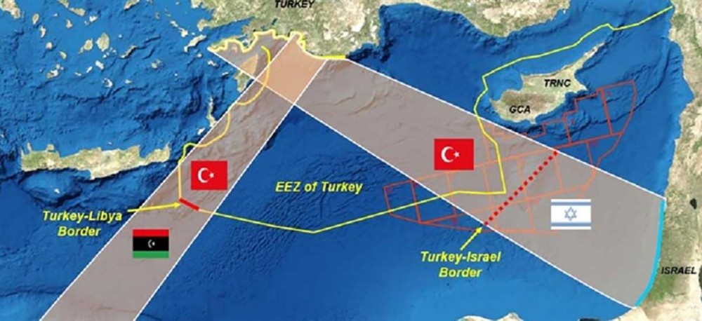 Νέος προκλητικός χάρτης από την Τουρκία: Eξαφανίζει τη Ρόδο και θέλει ΑΟΖ με το Ισραήλ