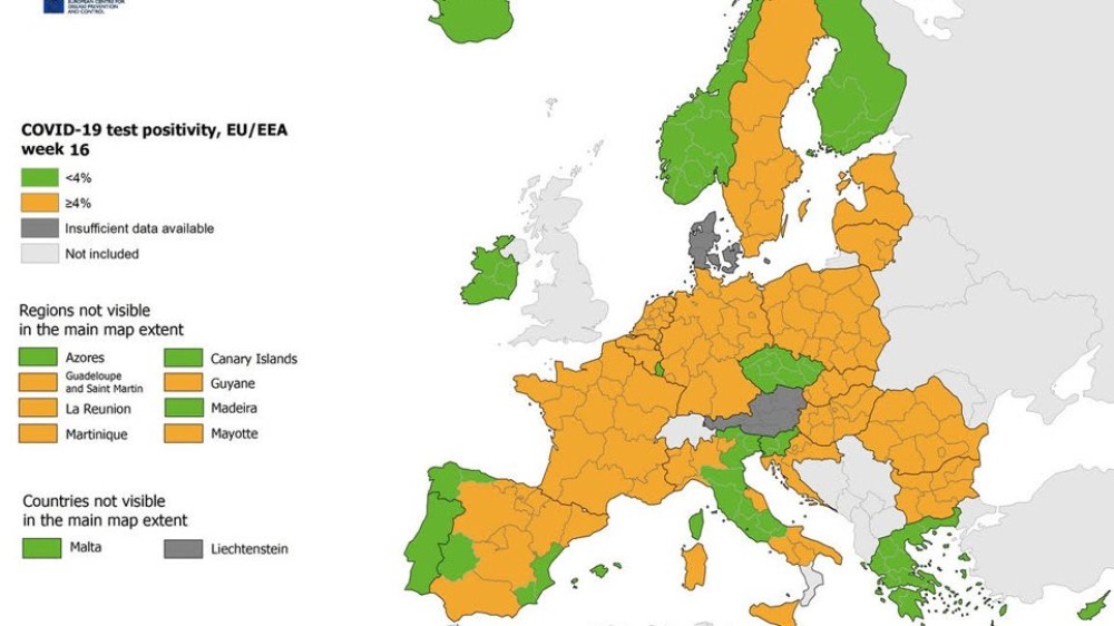 Χάρτης ECDC: Στο «πράσινο» η Ελλάδα