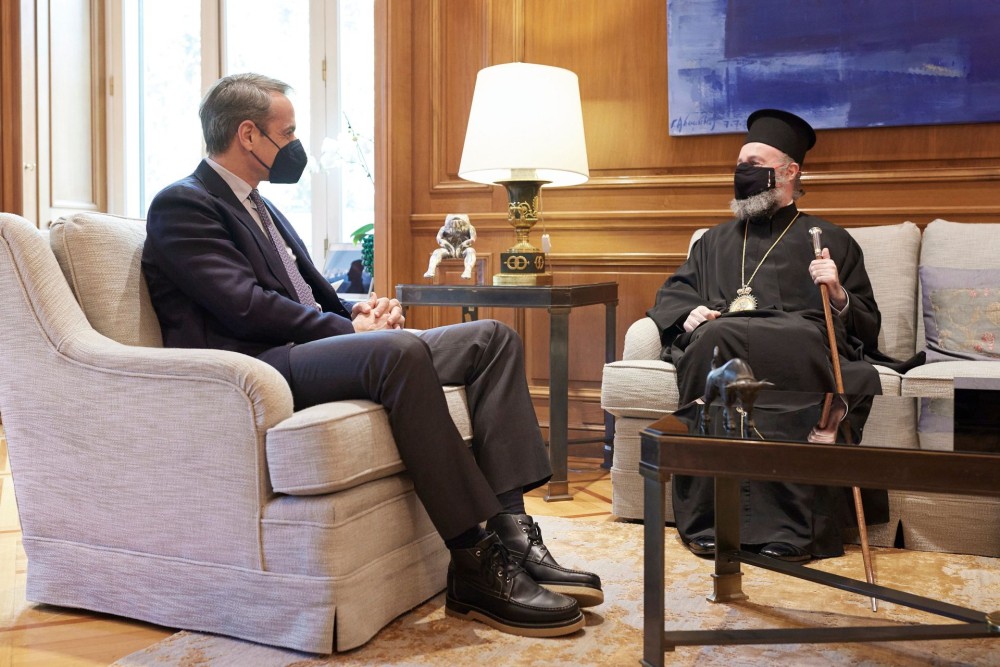 Συνάντηση Μητσοτάκη με τον Αρχιεπίσκοπο Αυστραλίας Μακάριο