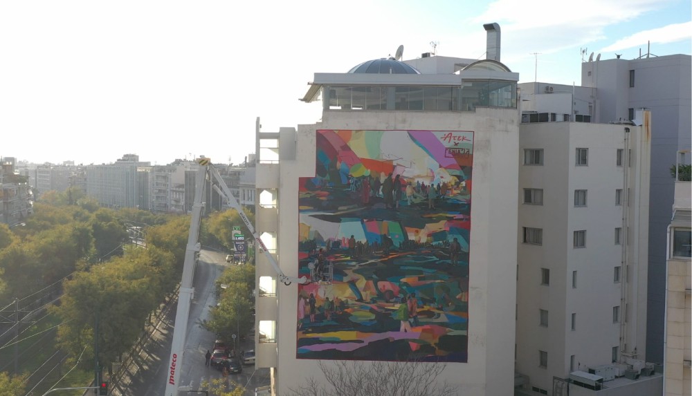 Δήμος Αθηναίων: Η νέα, εντυπωσιακή τοιχογραφία για τη βιωσιμότητα των πόλεων στη &#8220;σκιά&#8221; της Ακρόπολης