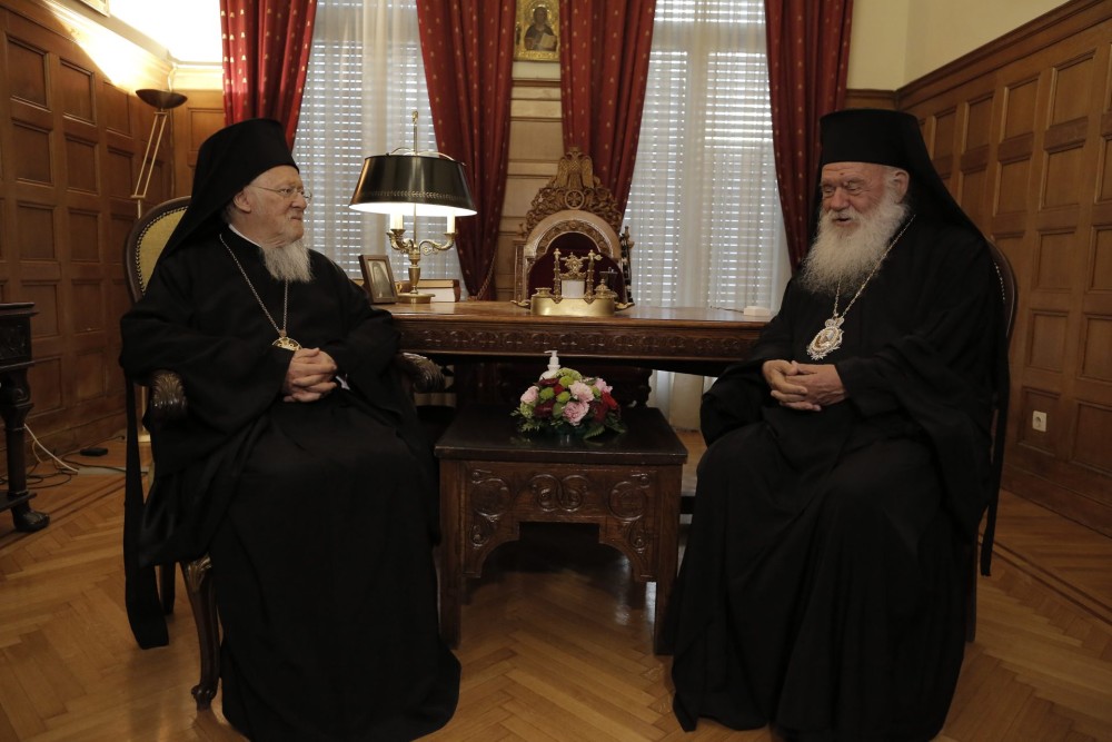 Συνάντηση του Οικουμενικού Πατριάρχη με τον Αρχιεπίσκοπο Αθηνών και πάσης Ελλάδος