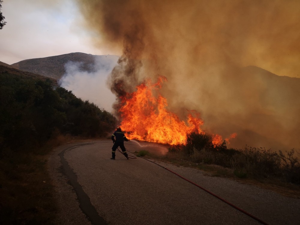 Φωτιά στην Εύβοια &#8211; Οι δυνατοί άνεμοι δυσκολεύουν το έργο των πυροσβεστών