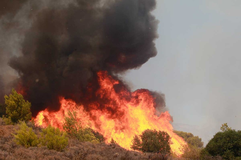 Πυρκαγιά στο Αλιβέρι της Εύβοιας
