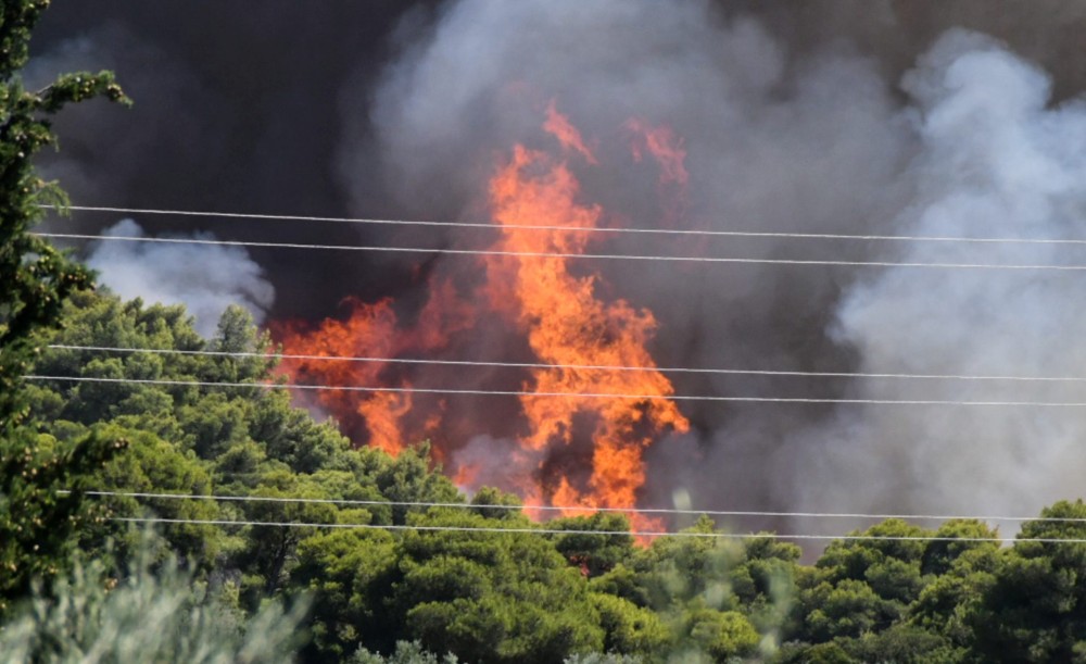 Ηράκλειο: Παραμένει στο δάσος της Κέρης η πυροσβεστική