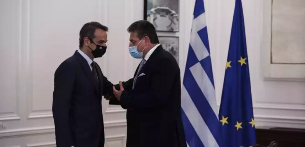 Συνάντηση Μητσοτάκη με τον Αντιπρόεδρο της ΕE, M. Σέφκοβιτς: Είναι πολύ εντυπωσιακό αυτό που κάνει η Ελλάδα