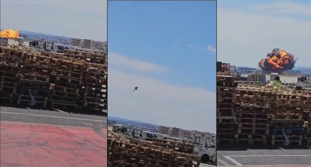 Συνετρίβη μαχητικό F-18 στη Σαραγόσα - Σοκαριστικό βίντεο