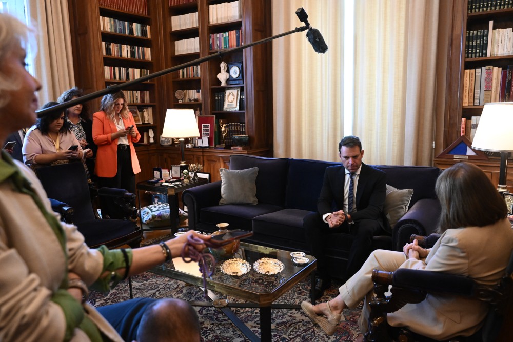 Στο Προεδρικό ο Στέφανος Κασσελάκης: συνάντηση με την Κατερίνα Σακελλαροπούλου