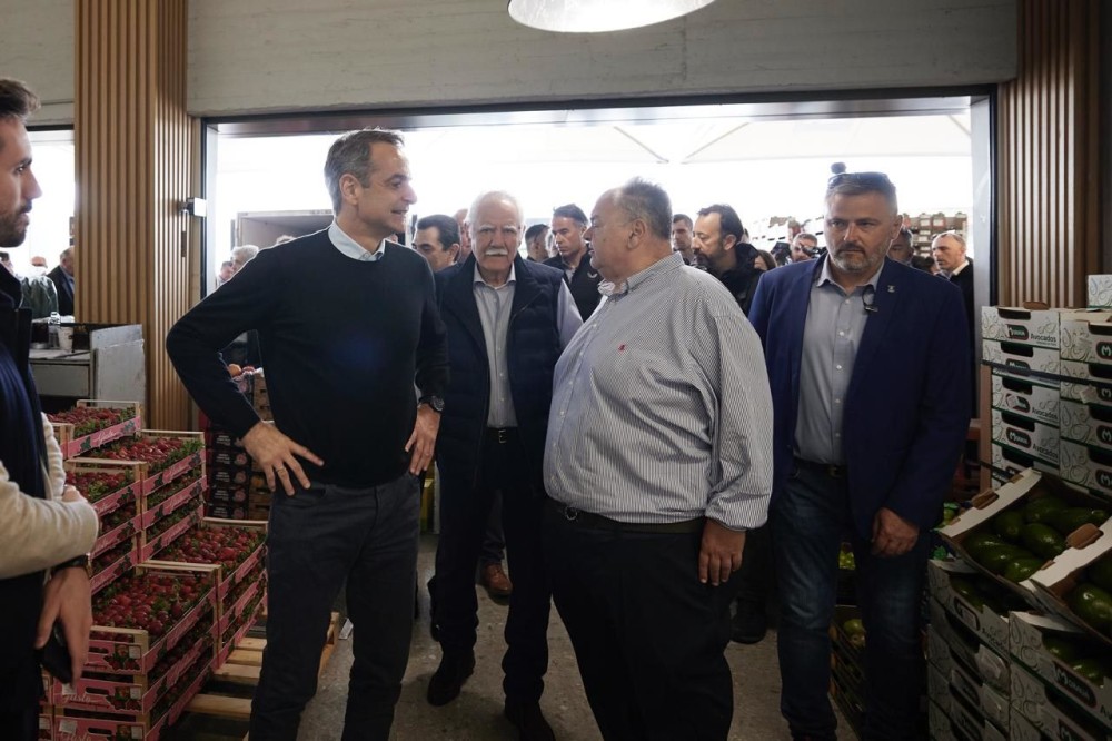 Επίσκεψη του πρωθυπουργού Κυριάκου Μητσοτάκη στην Κεντρική Λαχαναγορά στον Ρέντη